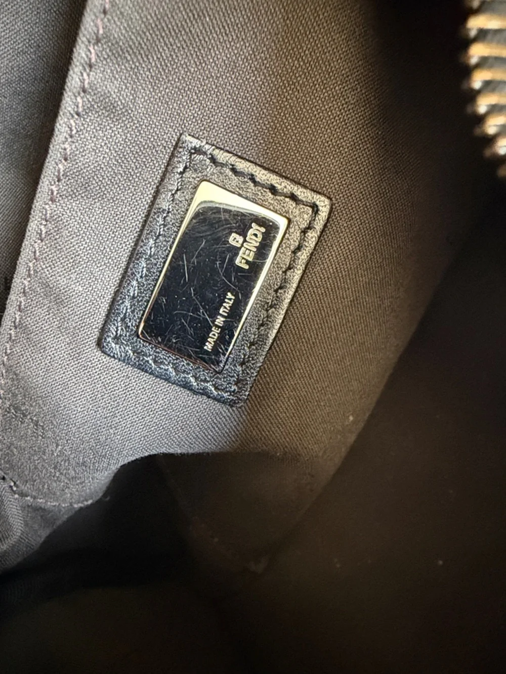Fendi Black FF Logo Boston bag